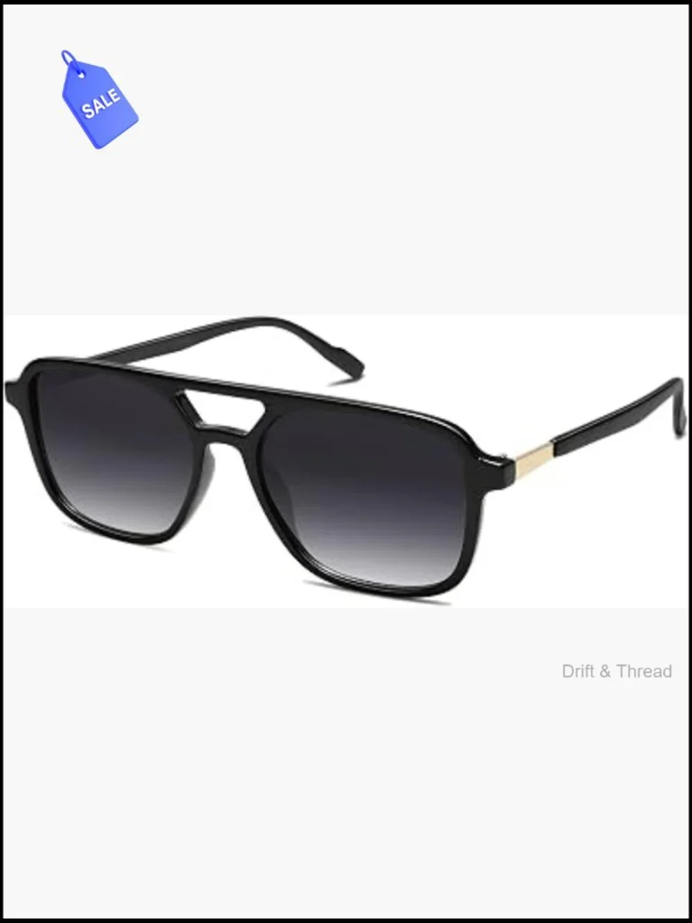 Retro Aviator Sunglasses UV400 Protection Unisex Rectangle Shades